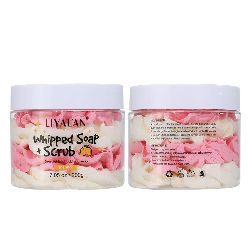 Sapone Montato Esfoliante 200g – Vegano & Fatto a Mano | 3 Fragranze | LIYALAN
