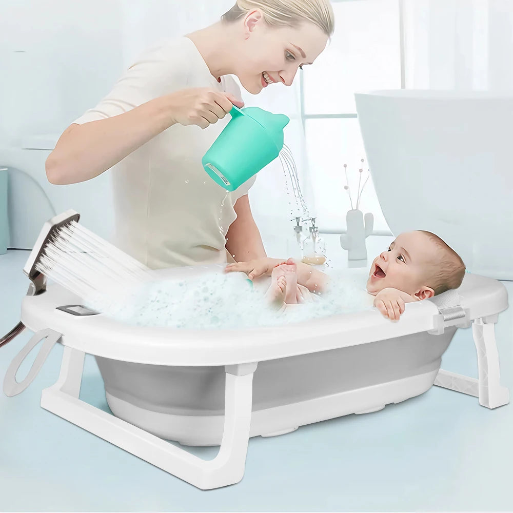 Vasca da Bagno Pieghevole per Bambini con Termometro Integrato