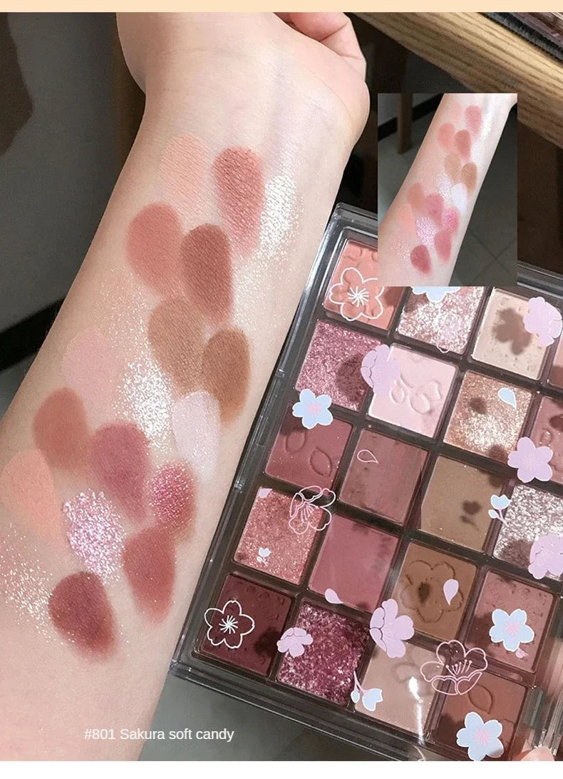 Palette Ombretti 20 Colori – Opachi, Glitter e Shimmer, Impermeabile 20g