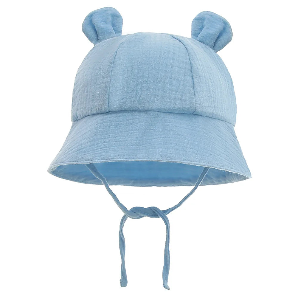 Cappellino da Sole Neonato in Mussola di Cotone – Panama Unisex 3-12 Mesi