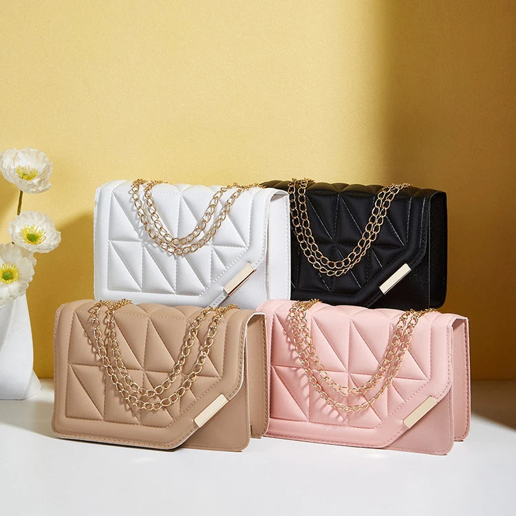 Borse e portamonete di lusso neri Borsa a tracolla messenger in pelle PU da donna Borsa a tracolla femminile scozzese con nappa trapuntata