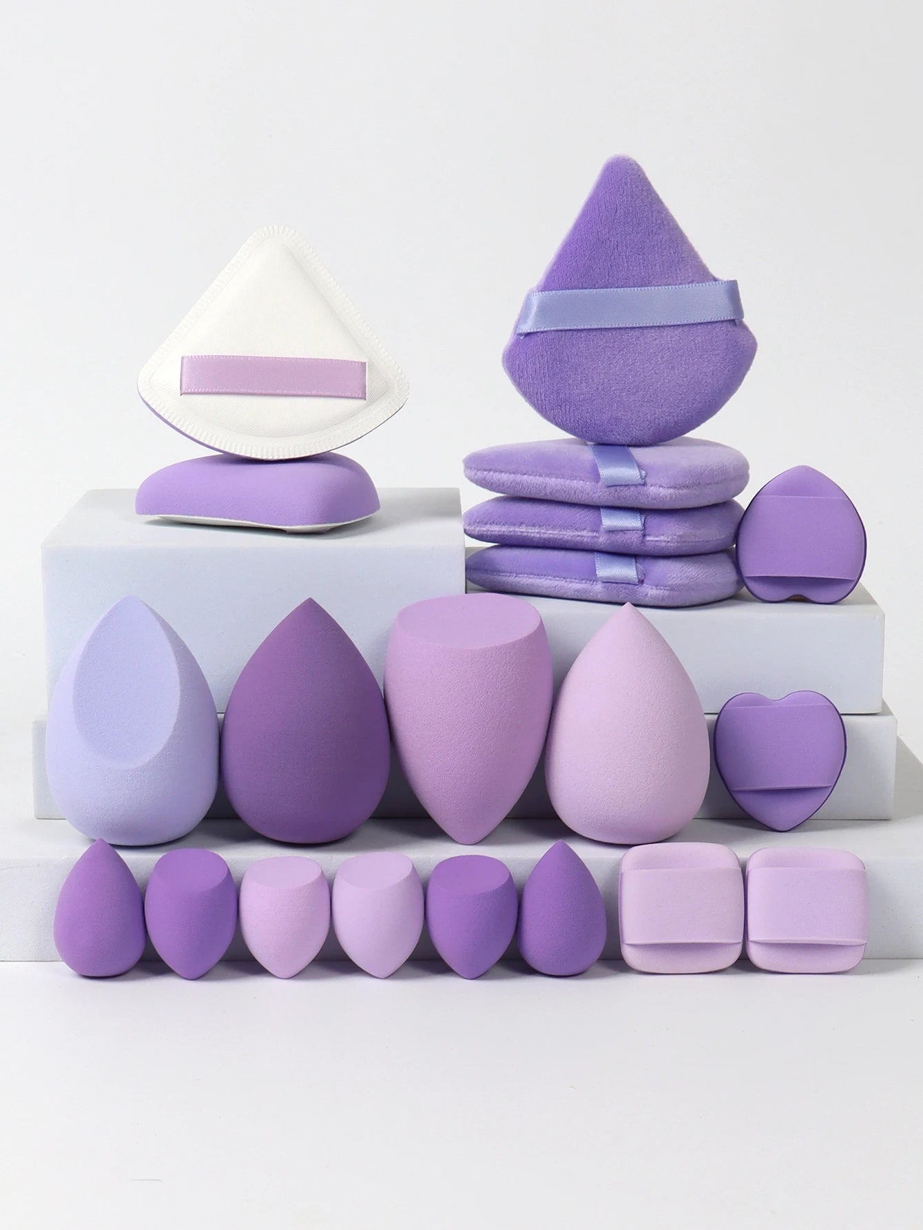 Set 20 Spugnette per Trucco 6cm – Per Crema, Cipria e Correttore, 16 Colori