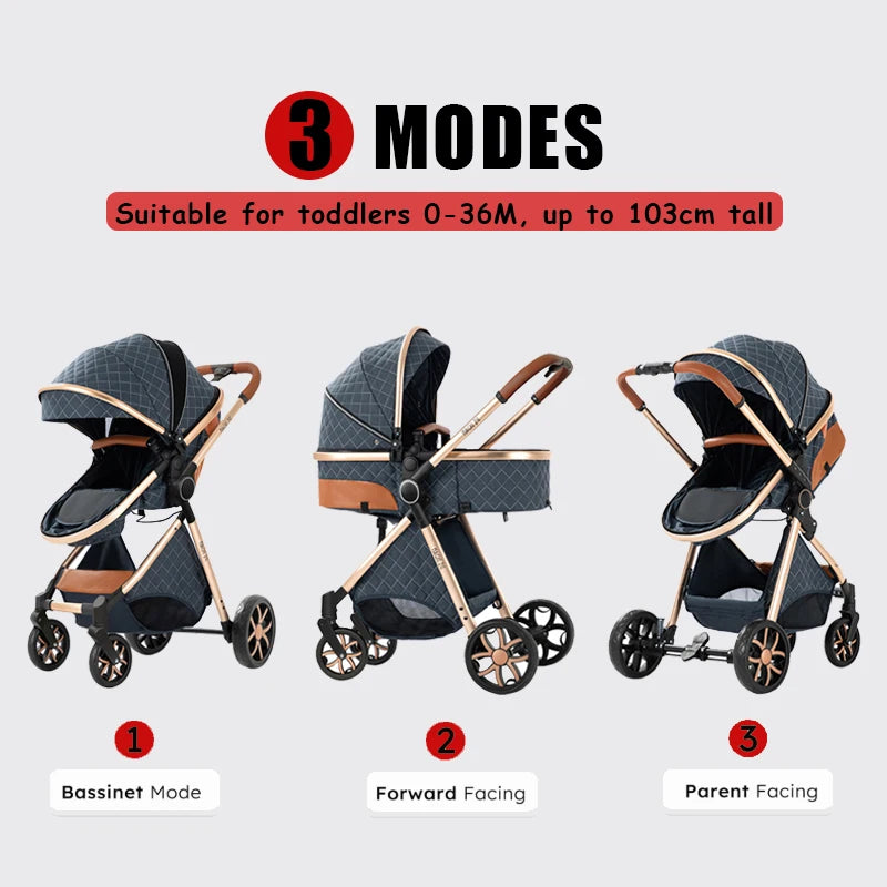 Passeggino 3 in 1 — Carrozzina, Seggiolino Auto e Passeggino da Viaggio