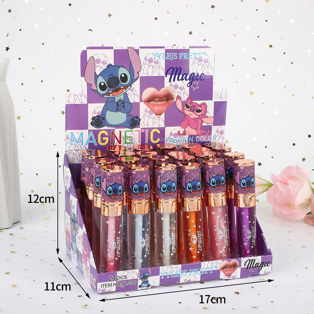 Set 24 Lip Gloss Stitch – Con Portachiavi, Waterproof & Lunga Durata