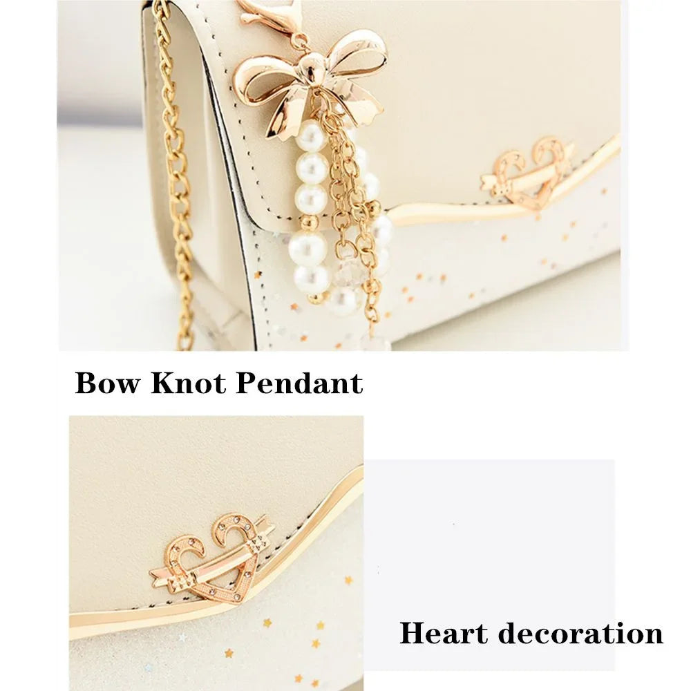 Borsa alla moda da donna Borse a tracolla singole con paillettes alla moda Custodia per cellulare Borsa da donna in pelle PU con pendente a nappa