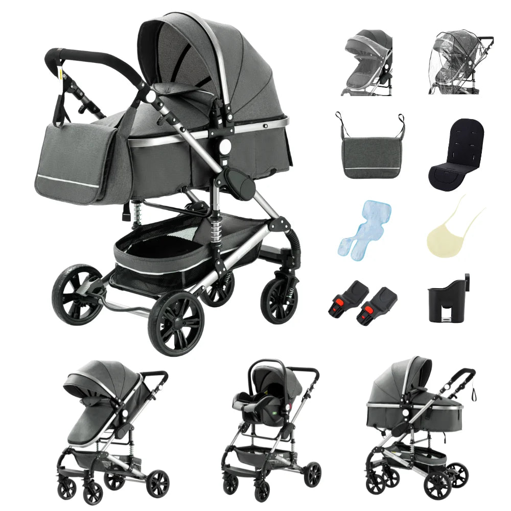 Passeggino 3 in 1 Estivo Traspirante con Seggiolino Auto | Telaio Alluminio