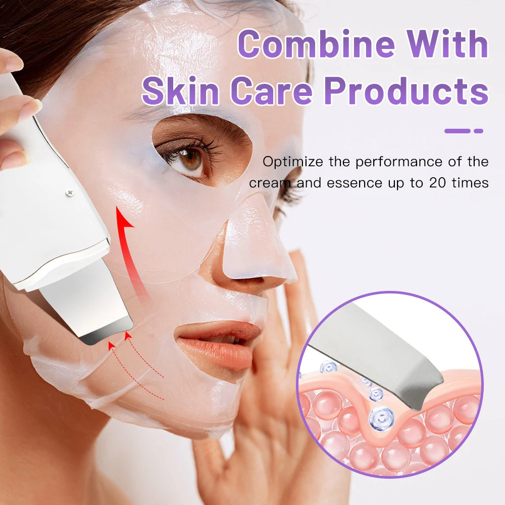 Elettrico Ad Ultrasuoni Scrubber Della Pelle Vibrazione Viso Spatola Peeling Rimozione di Comedone Lifting Del Viso Pulizia Ad Ultrasuoni Cura Della Pelle