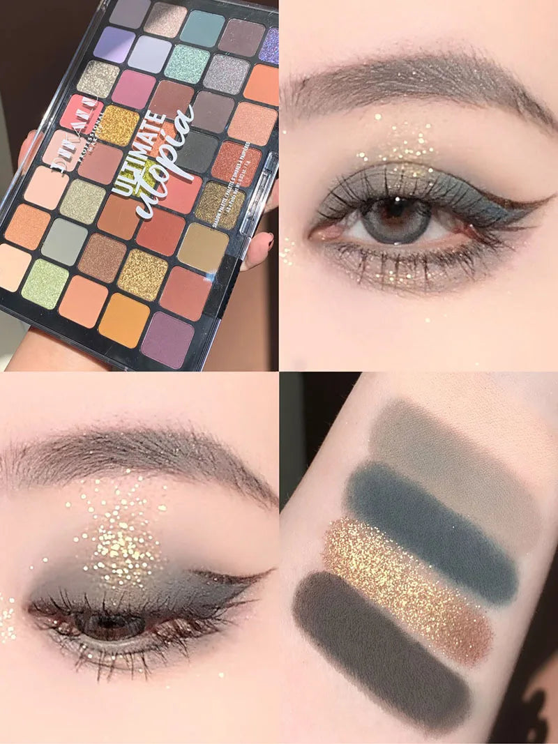 DIKALU Palette Ombretti 40 Colori – Glitter, Opachi e Metallici, Impermeabile