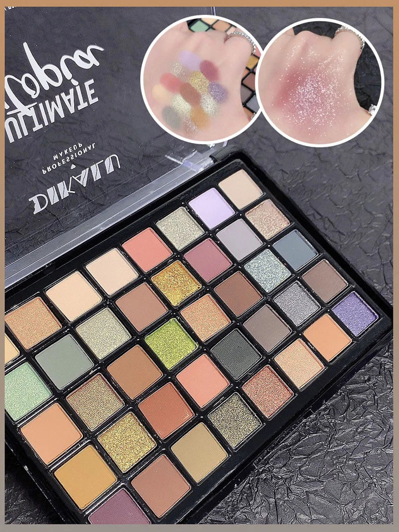 DIKALU Palette Ombretti 40 Colori – Glitter, Opachi e Metallici, Impermeabile
