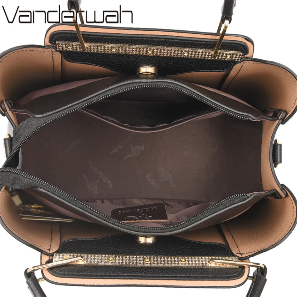 Borsa Donna Grande Capacità in Pelle Microfibra – Shopper Tote con Tracolla | 4 Colori