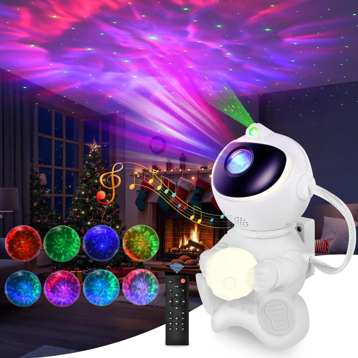 Astronauta Proiettore stellare a LED Luce notturna Proiettori galassia Altoparlante Bluetooth per l'arredamento della camera da letto Lampada da cielo stellato regalo per bambini