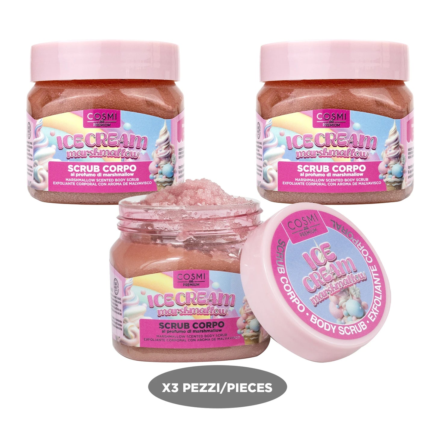 Cosmi Scrub Corpo Ice Cream al Marshmallow – Burro di Karité & Vitamina E 170g