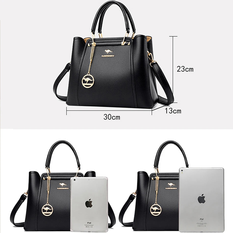 Borsa Donna Grande Capacità in Pelle Microfibra – Shopper Tote con Tracolla | 4 Colori