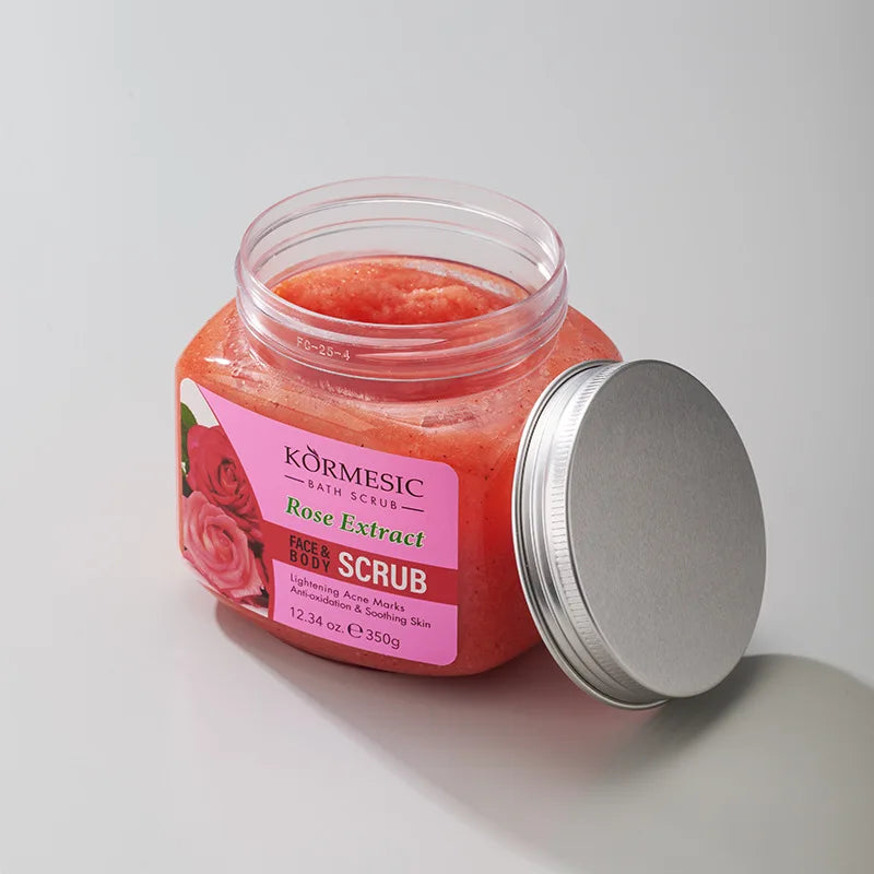 Scrub Corpo KORMESIC – Esfoliante Viso e Corpo Idratante | Curcuma, Rosa, Latte, Shea