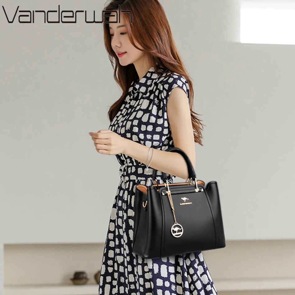 Borsa Donna Grande Capacità in Pelle Microfibra – Shopper Tote con Tracolla | 4 Colori
