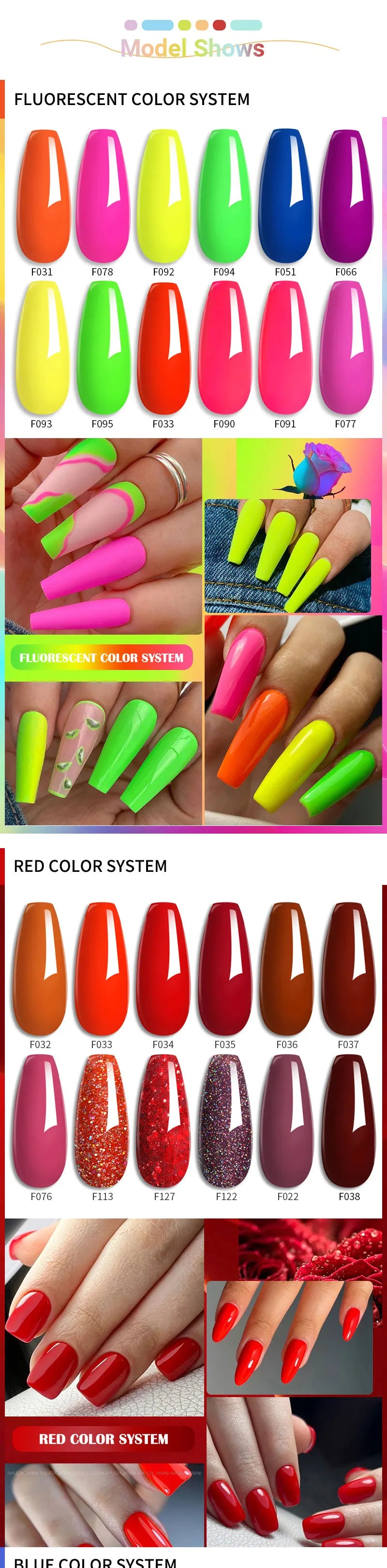 LILYCUTE Set di 6 Smalti Gel per Unghie Fai-da-Te 7ML, Rosa Brillante, Accessori per Nail Art, Smalto Gel UV LED Soak-Off