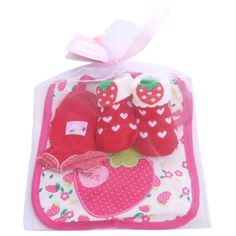 1 borsa Bavaglini in cotone per bambini Set di calzini per asciugamani Neonati Panni per ruttini + Calzini + Guanti antigraffio Ragazzi Ragazze Regalo di compleanno di Natale