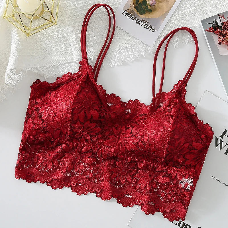 Set 3 Reggiseni in Pizzo Senza Fili – Bralette Push-Up Imbottito | 15 Stili | Donna