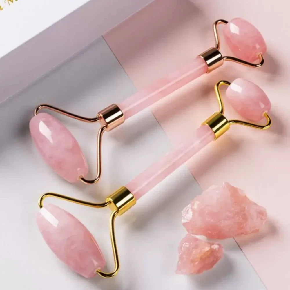 Set Rullo Massaggiatore Viso e Gua Sha — 3 Pezzi in Resina