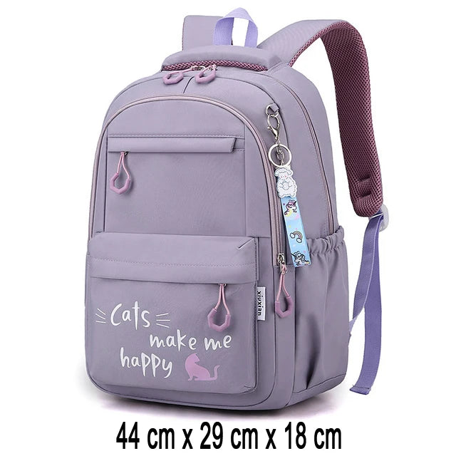 Zaino Scolastico per Ragazze e Adolescenti in Nylon – 3 Stili, Multi Colori | AyeBeau
