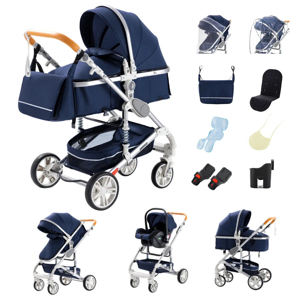 Passeggino 3 in 1 Estivo Traspirante con Seggiolino Auto | Telaio Alluminio