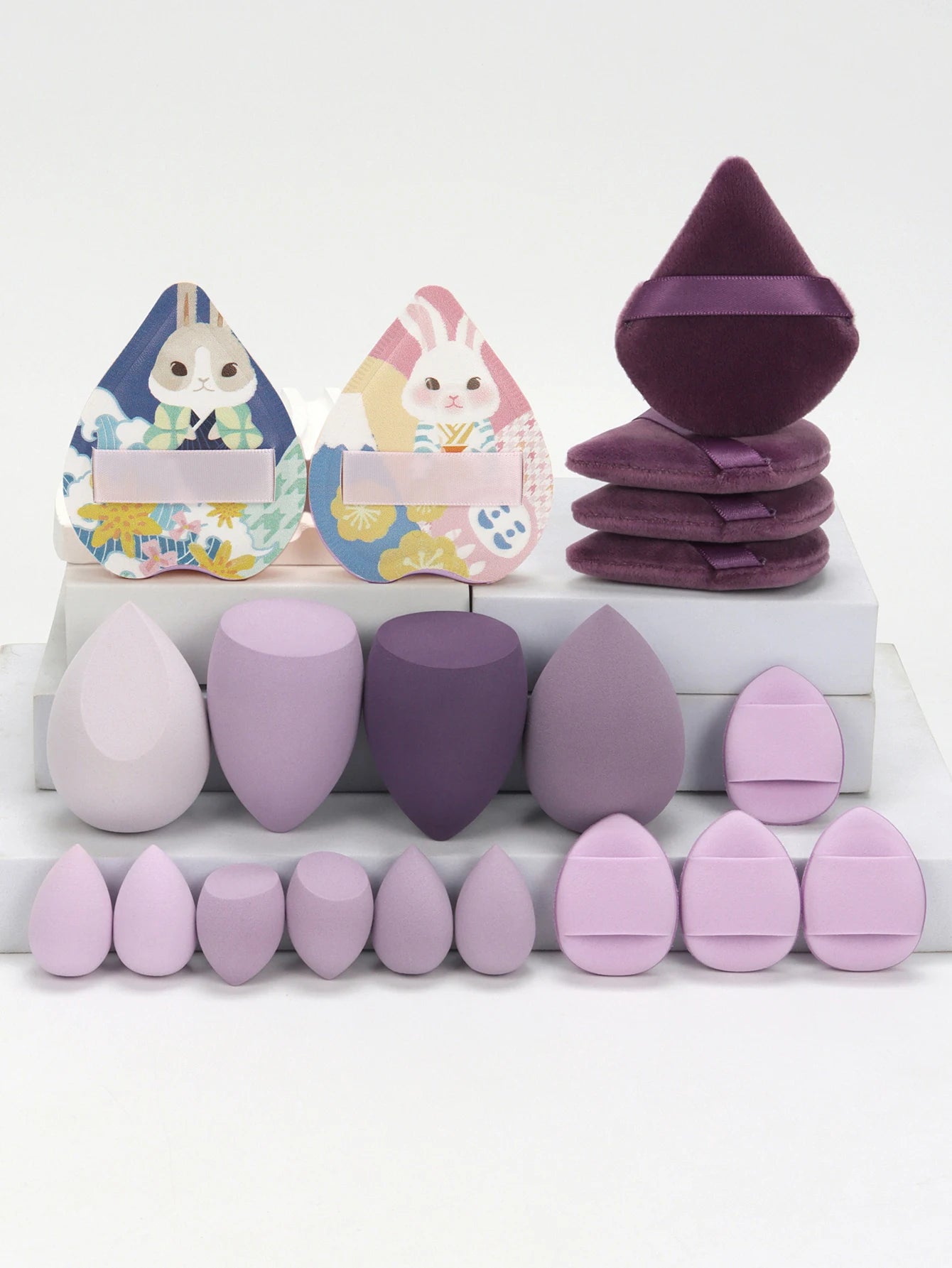 Set 20 Spugnette per Trucco 6cm – Per Crema, Cipria e Correttore, 16 Colori