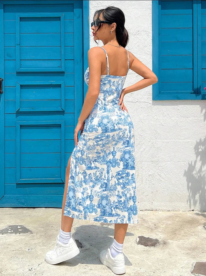 Abito Lungo Maxi Senza Spalline con Spacco Alto – 8 Colori | Donna