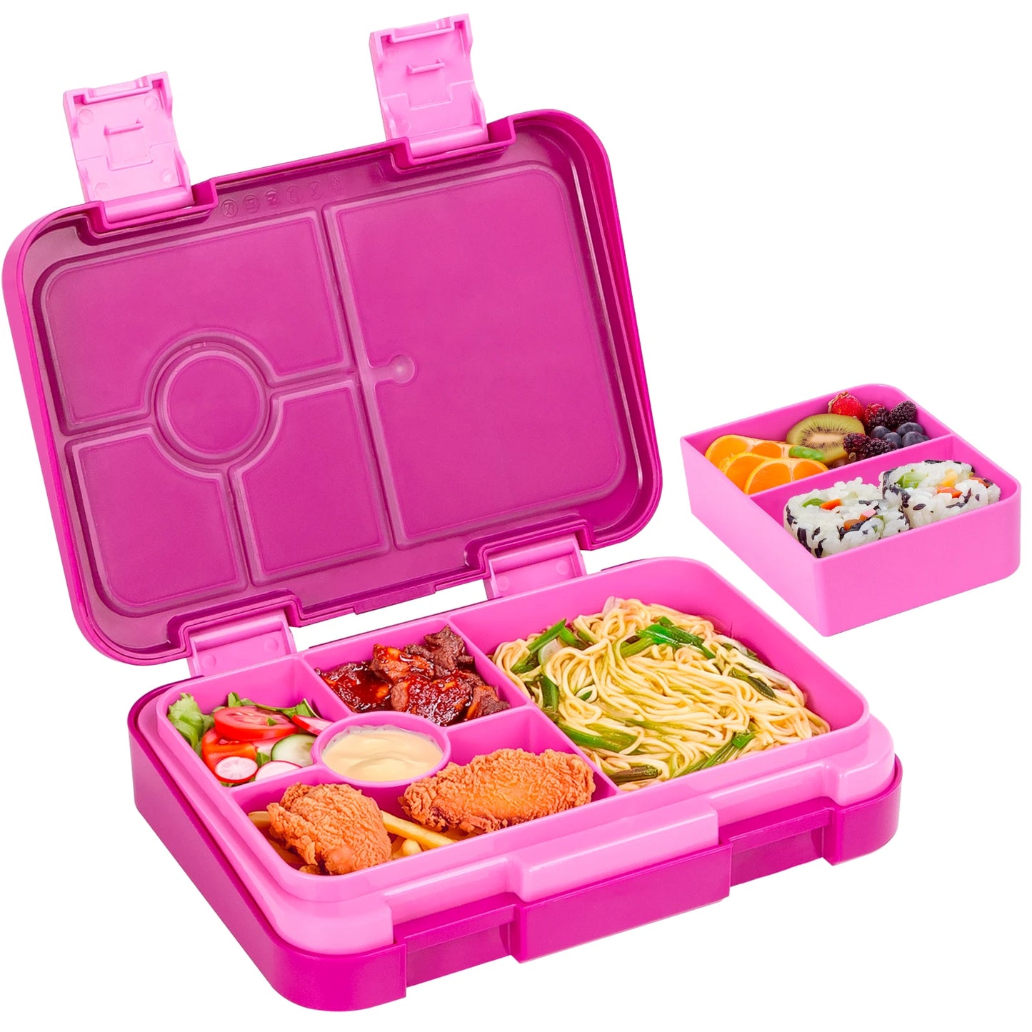 Bento Box per Bambini — Portapranzo 2 Livelli 5 Scomparti, Sicuro per Microonde, A Prova di Perdite