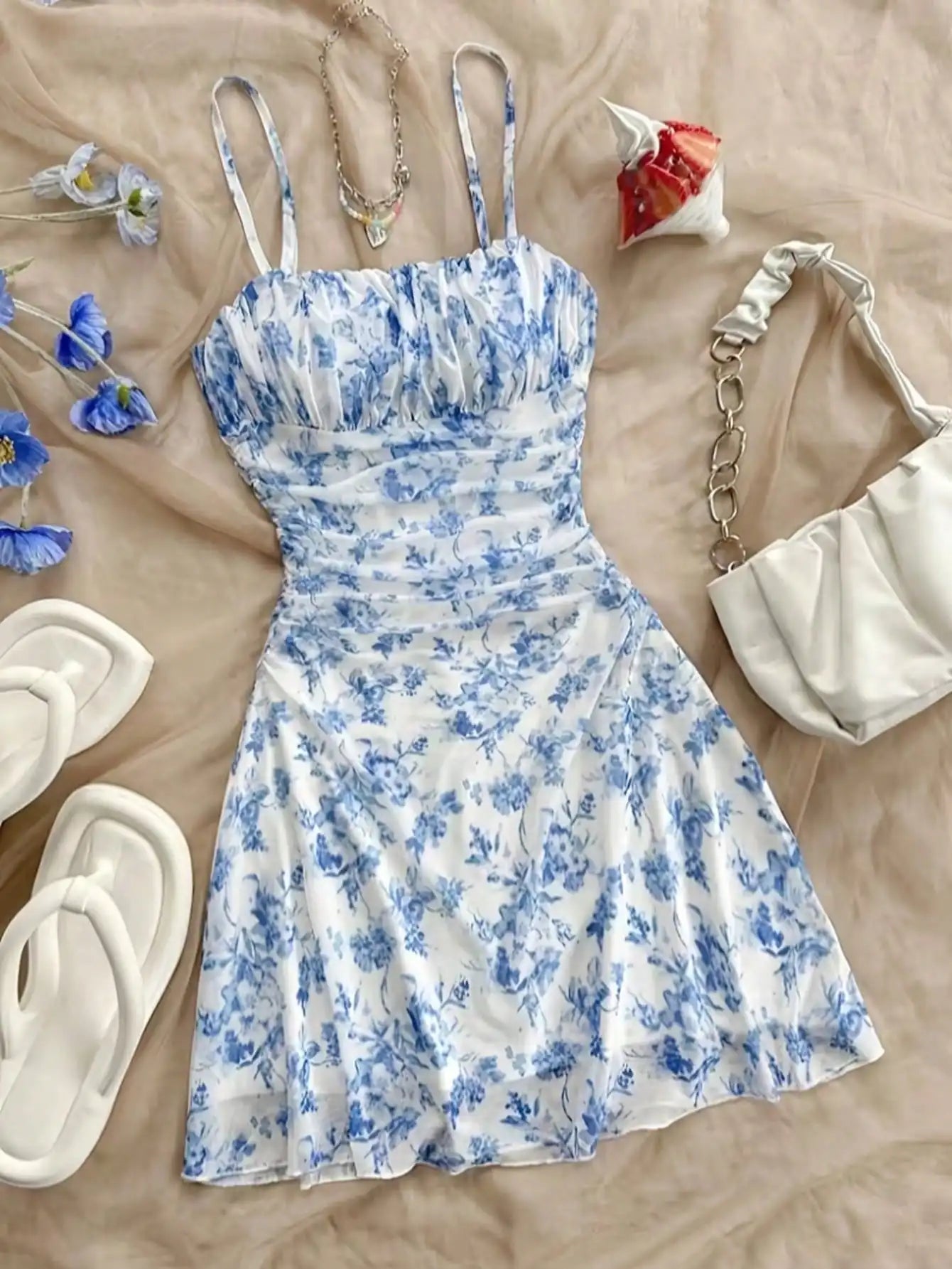 Abito Estivo Ragazze – Senza Maniche Collo all’Americana Linea A | 5 Colori | 13-16 Anni