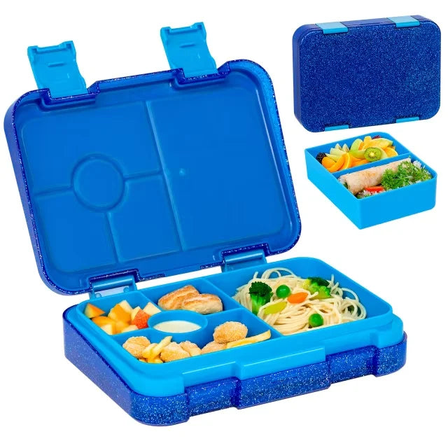 Bento Box per Bambini — Portapranzo 2 Livelli 5 Scomparti, Sicuro per Microonde, A Prova di Perdite