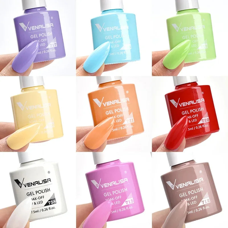 Smalto gel per unghie Venalisa VIP4 SENZA HEMA/TPO Copertura completa Bellissimo smalto semipermanente Soak Off UV LED Gel Smalto per unghie Lacca gel