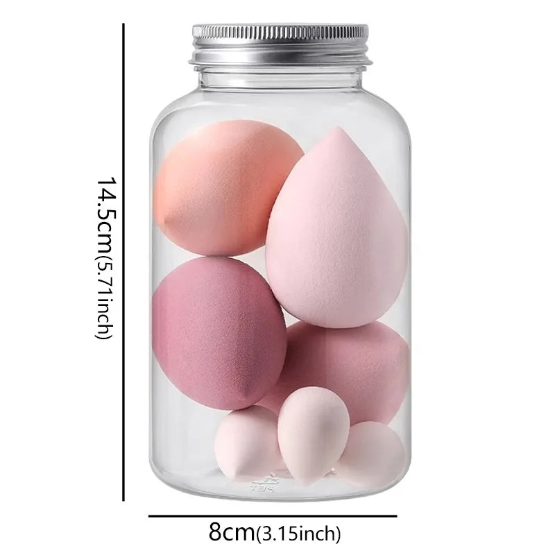 Set 14 Spugnette Trucco in Velluto con Contenitore – Beauty Blender Piumini Cipria