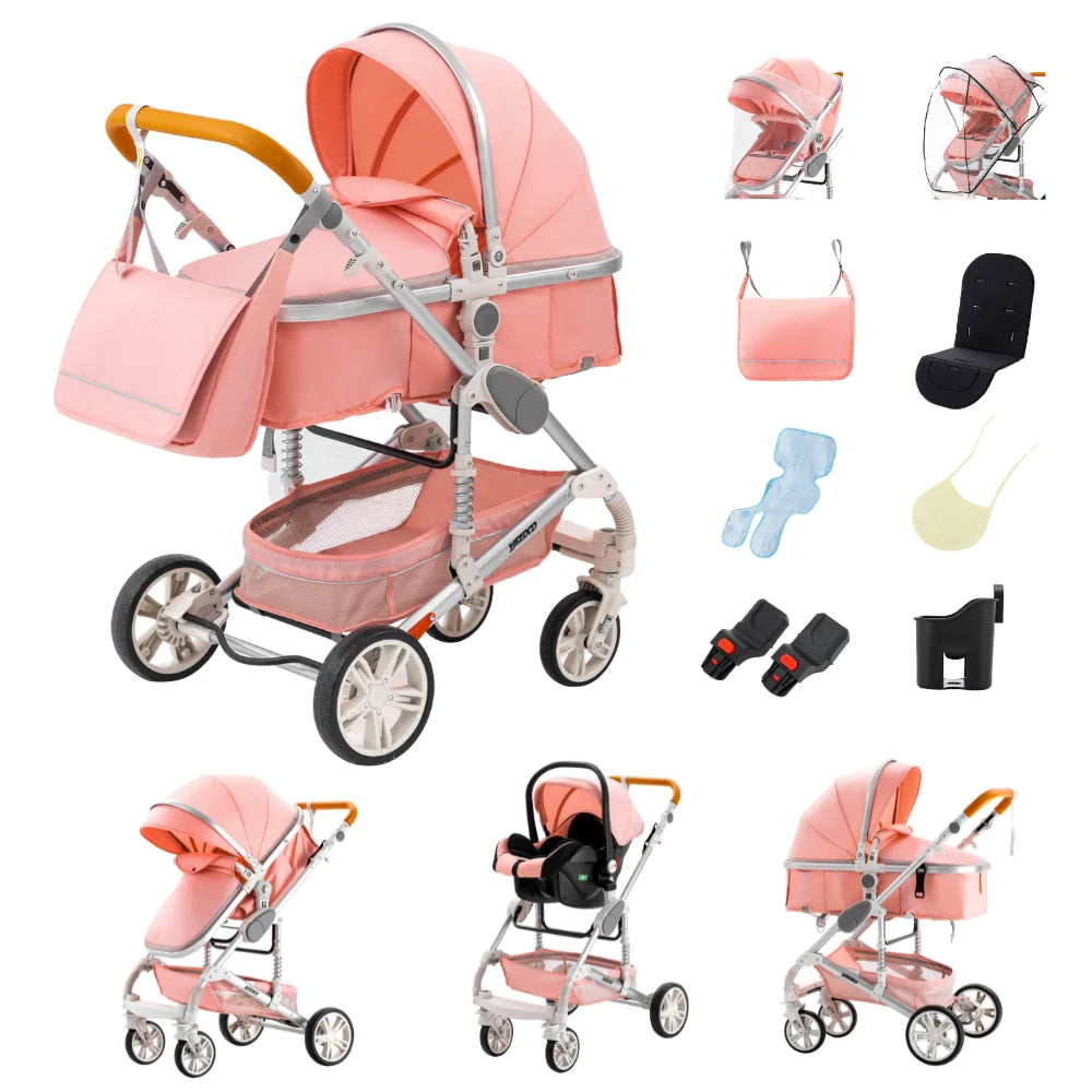 Passeggino 3 in 1 Estivo Traspirante con Seggiolino Auto | Telaio Alluminio