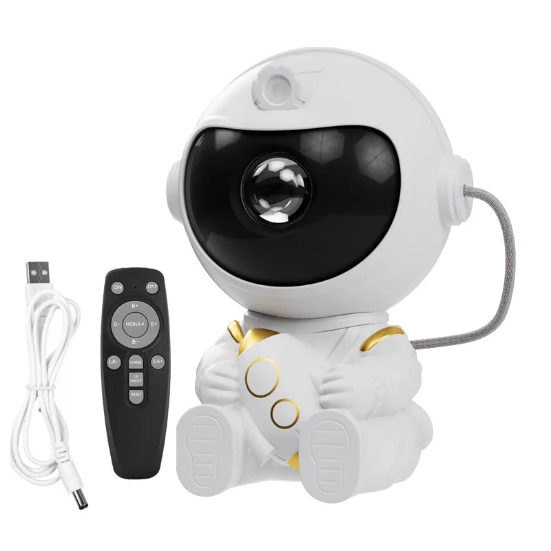 Astronauta Proiettore stellare a LED Luce notturna Proiettori galassia Altoparlante Bluetooth per l'arredamento della camera da letto Lampada da cielo stellato regalo per bambini