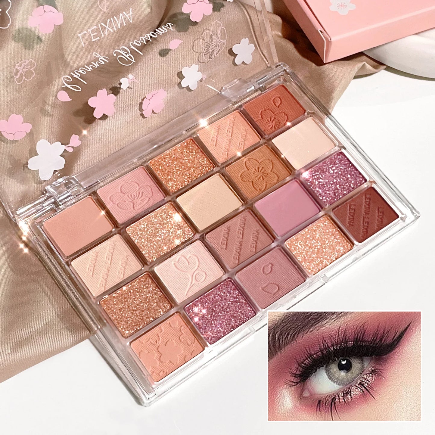Palette Ombretti Cherry 20 Colori – Glitter, Opachi e Shimmer, Impermeabile