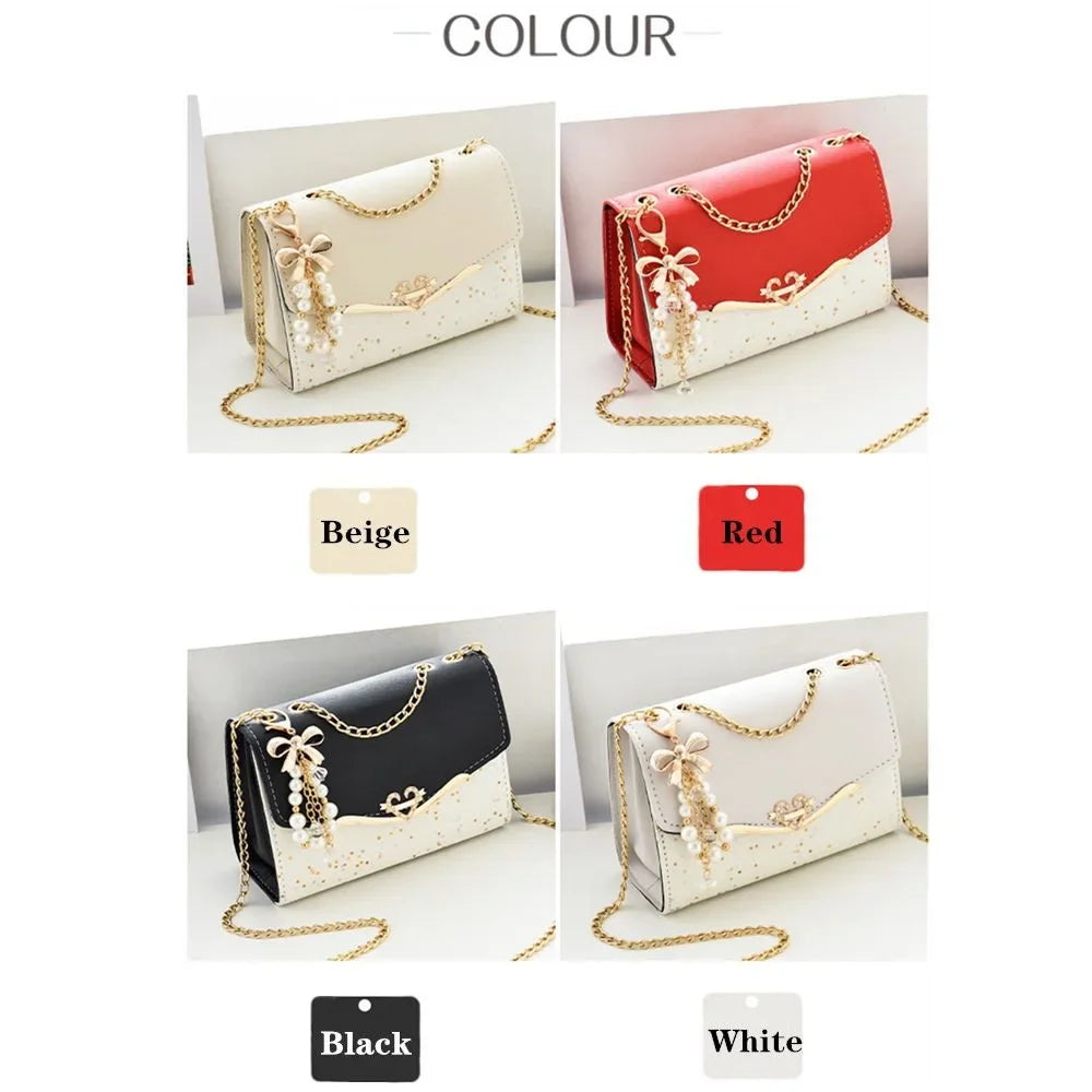 Borsa alla moda da donna Borse a tracolla singole con paillettes alla moda Custodia per cellulare Borsa da donna in pelle PU con pendente a nappa