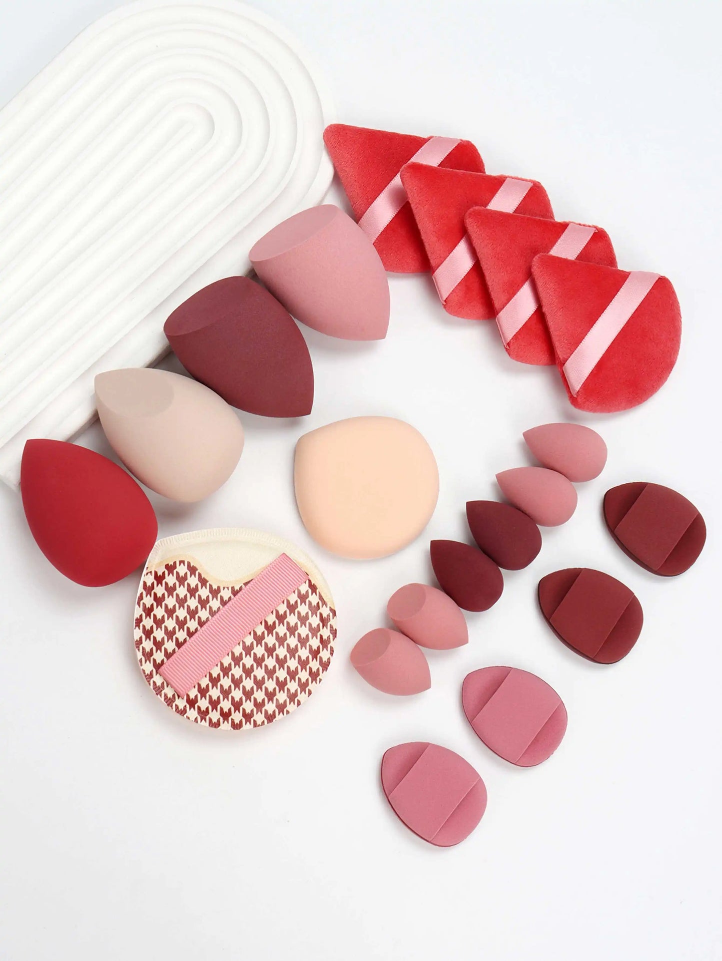 Set 20 Spugnette per Trucco 6cm – Per Crema, Cipria e Correttore, 16 Colori
