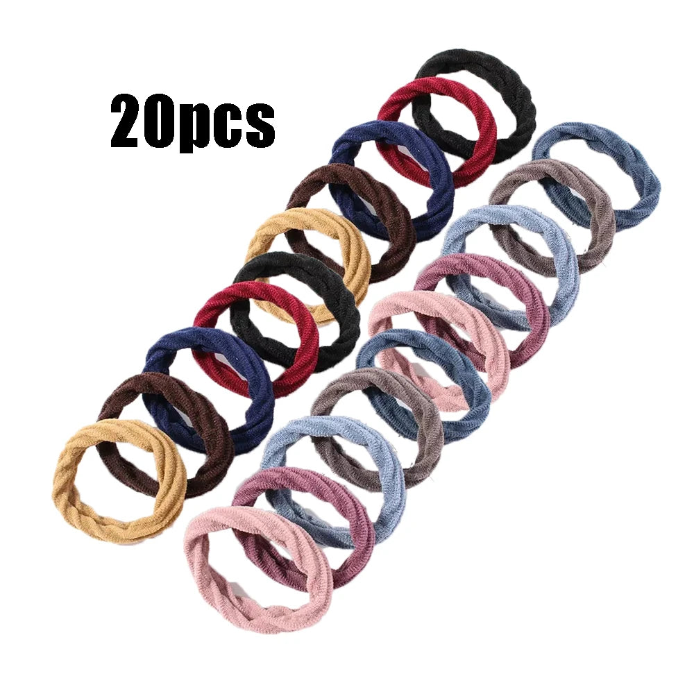 20PCS Donne Ragazze Semplici Fasce elastiche per capelli di base Cravatte Scrunchie Holder Elastici Moda Fascia Accessori per capelli