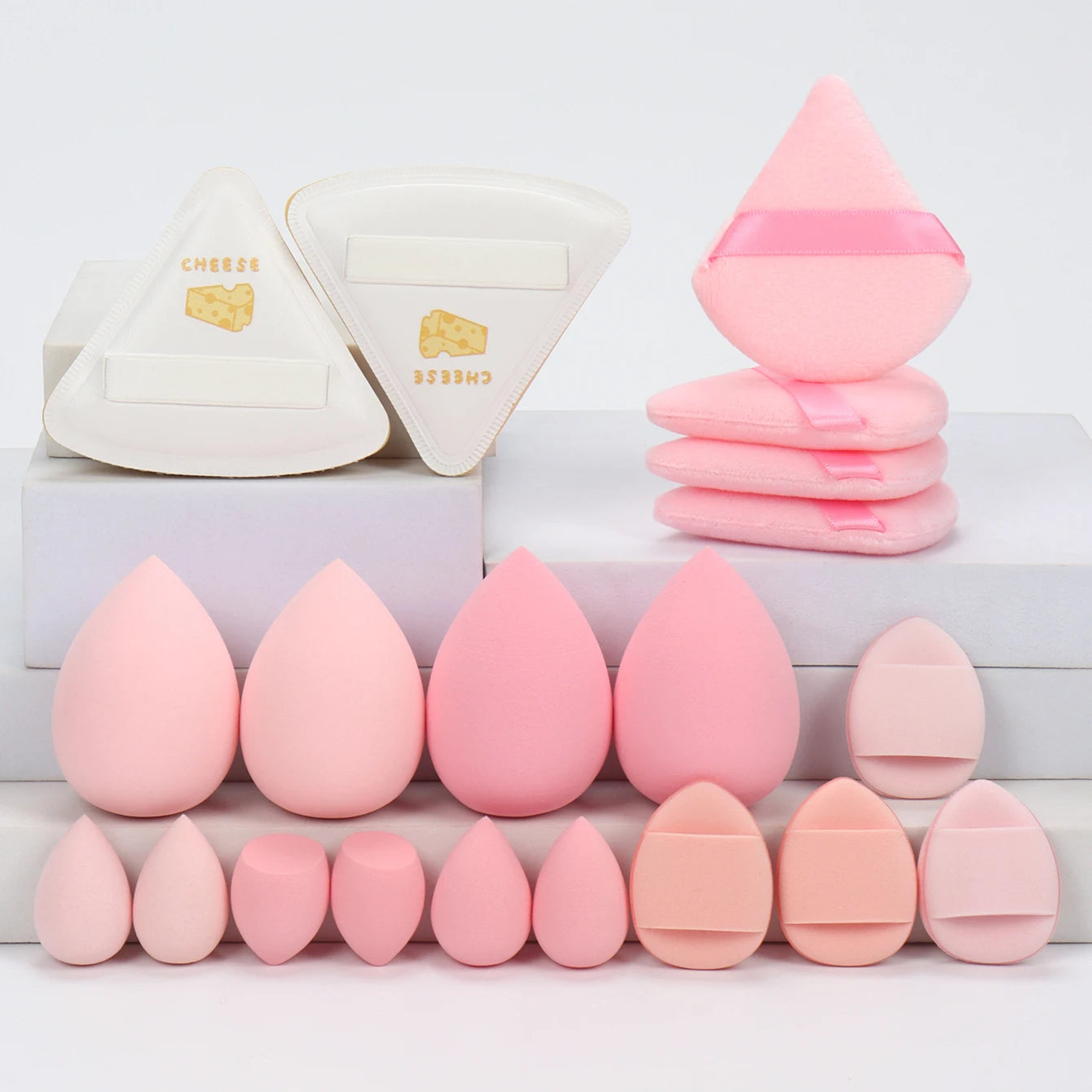 Set 20 Spugnette per Trucco 6cm – Per Crema, Cipria e Correttore, 16 Colori
