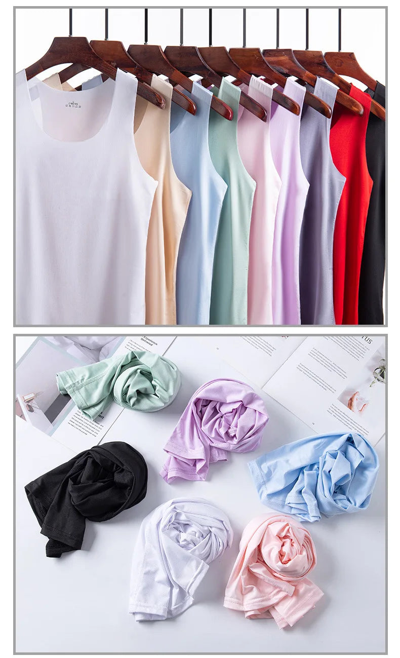 Canotta Donna Ice Silk Senza Cuciture – Sottile Traspirante | 8 Colori | M-4XL
