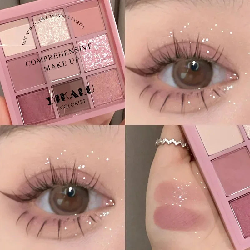 Tavolozza Ombretti 9 Colori — Matte, Glitter e Metallico