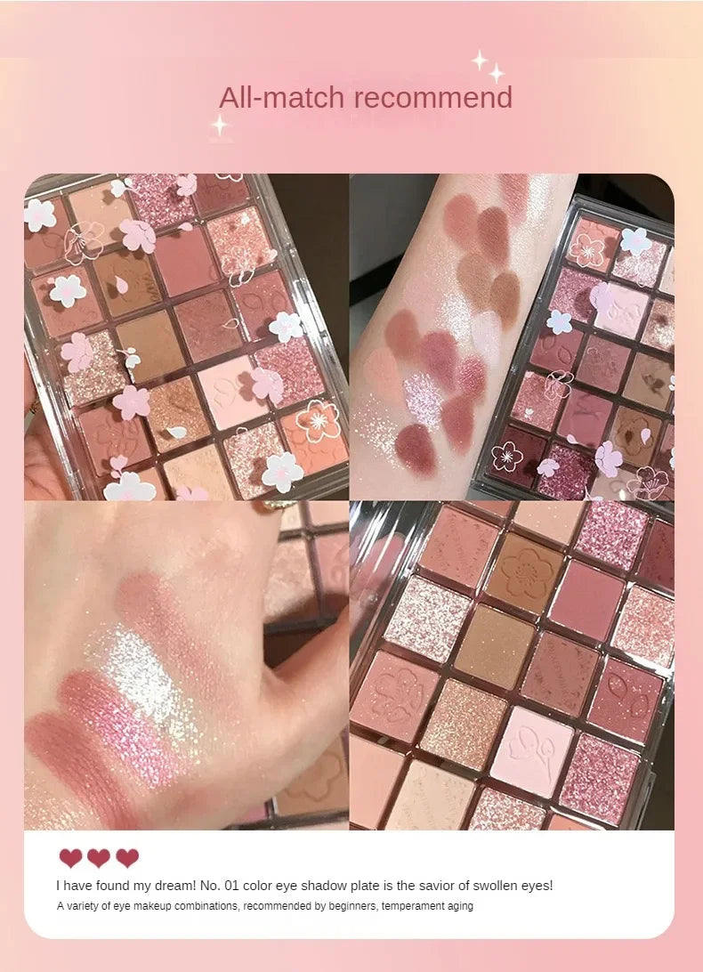 Palette Ombretti 20 Colori – Opachi, Glitter e Shimmer, Impermeabile 20g