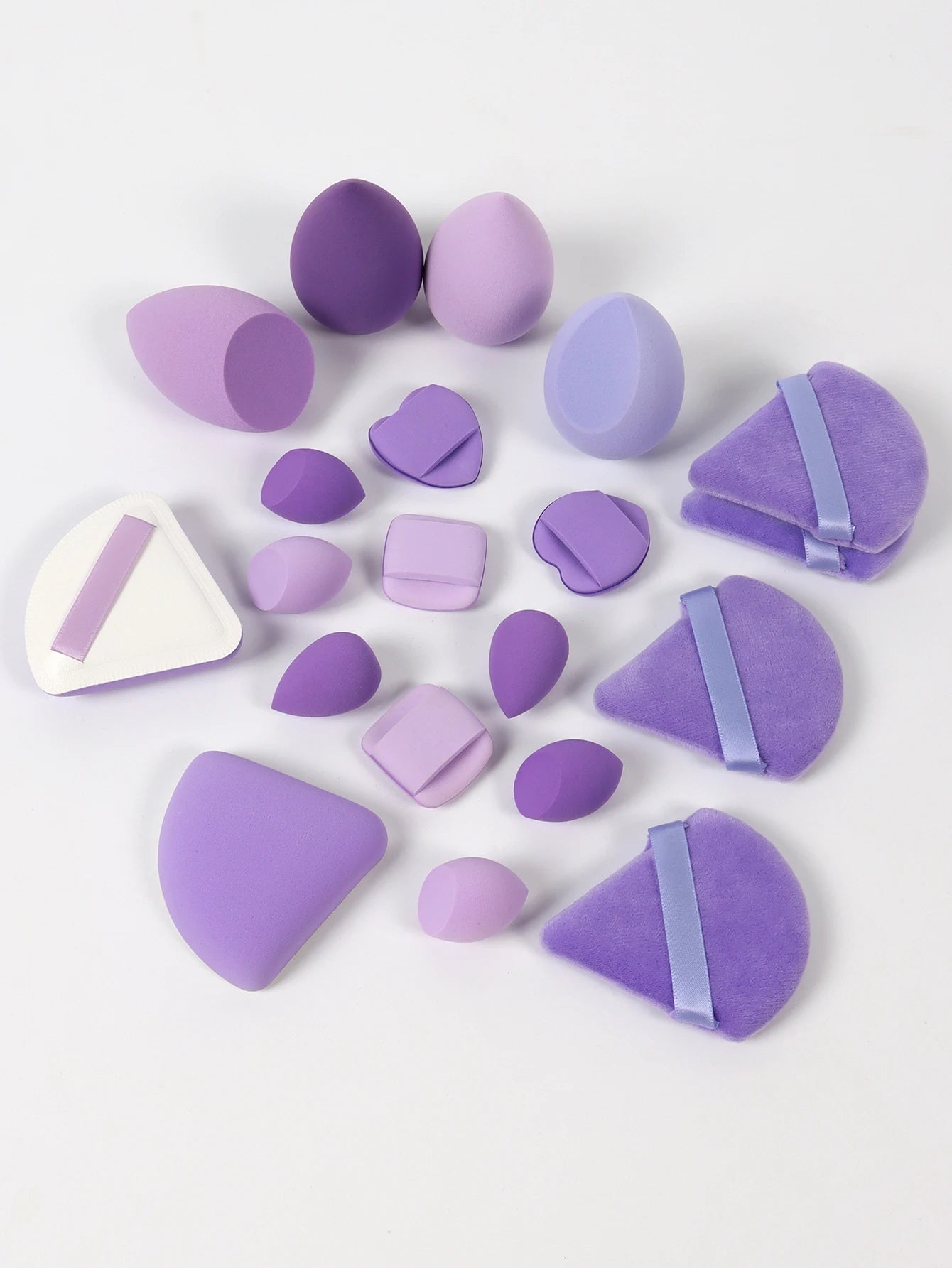 Set 20 Spugnette per Trucco 6cm – Per Crema, Cipria e Correttore, 16 Colori