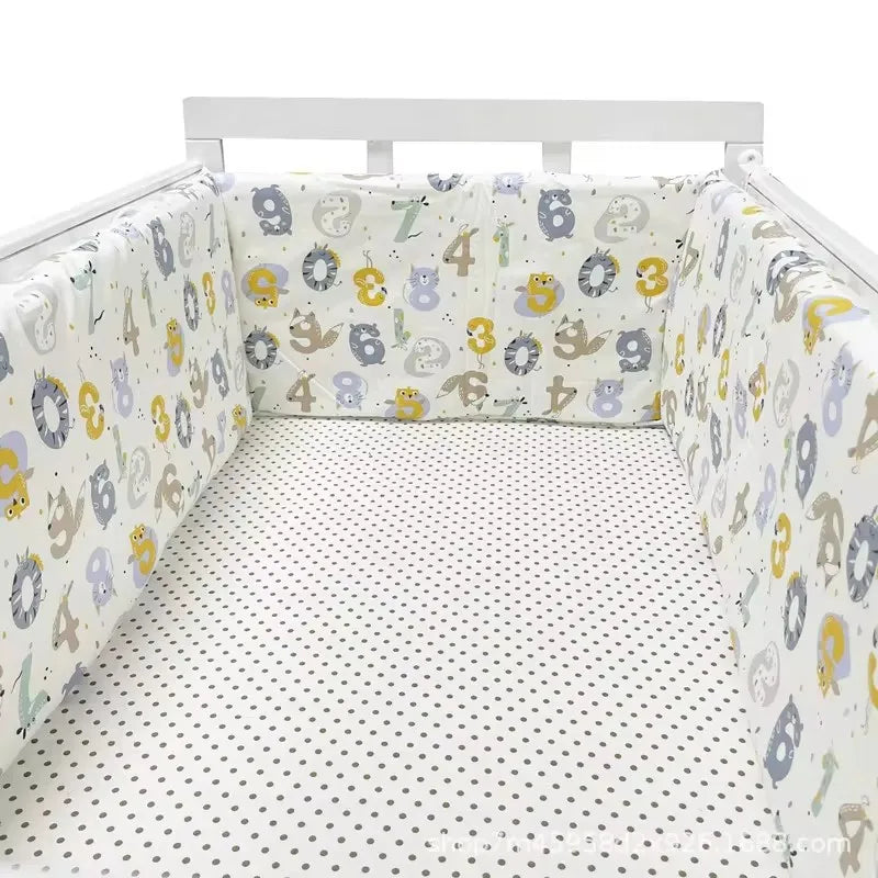 Paraurti per Lettino in Cotone 200×30cm – Doppia Faccia, Cerniera, Design Nordic
