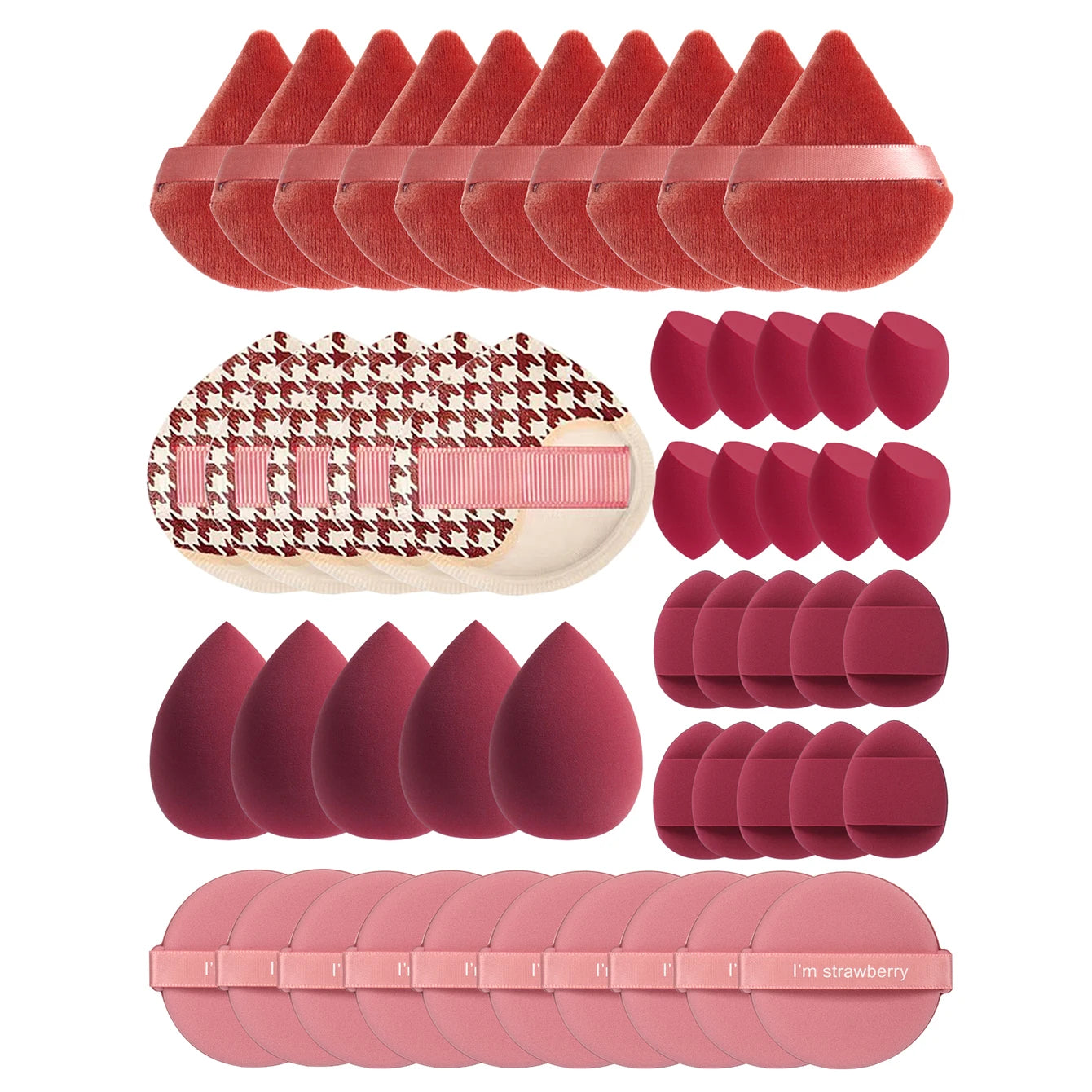Tamponi per Trucco in Poliuretano 12cm – Set da 10 a 60 Pezzi, BB Cream e Fondotinta