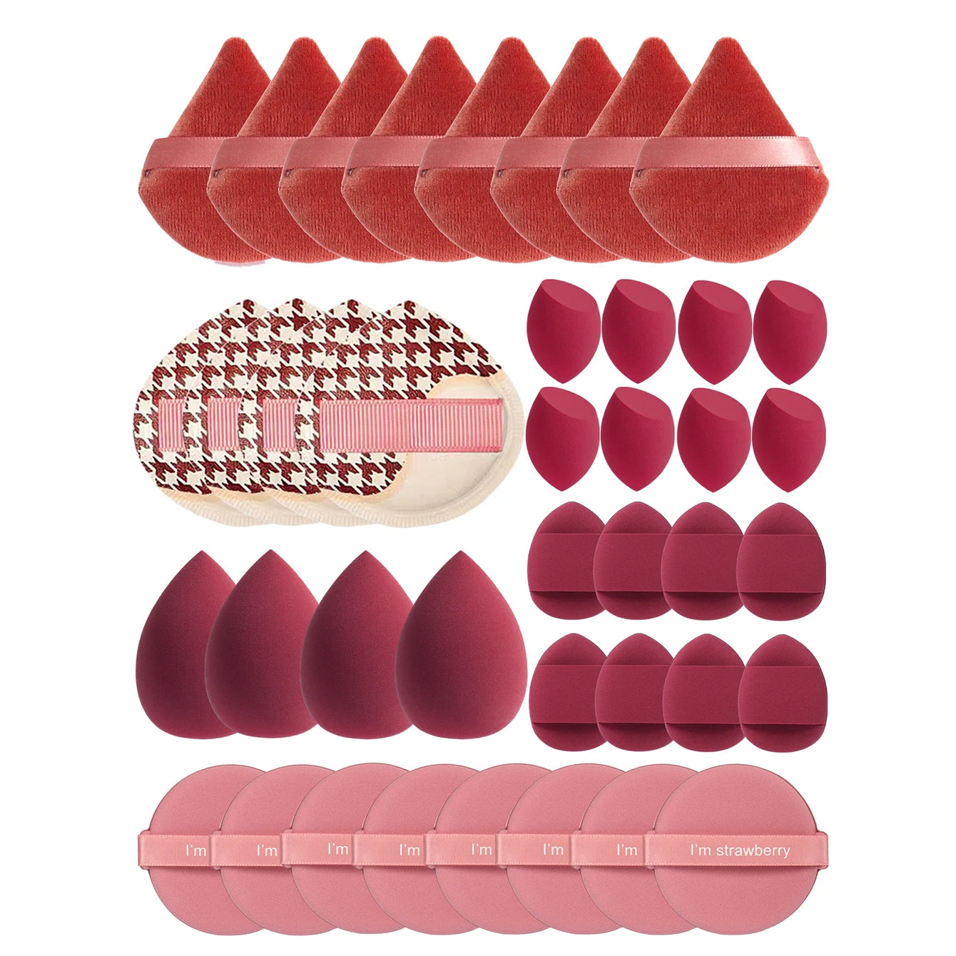Tamponi per Trucco in Poliuretano 12cm – Set da 10 a 60 Pezzi, BB Cream e Fondotinta