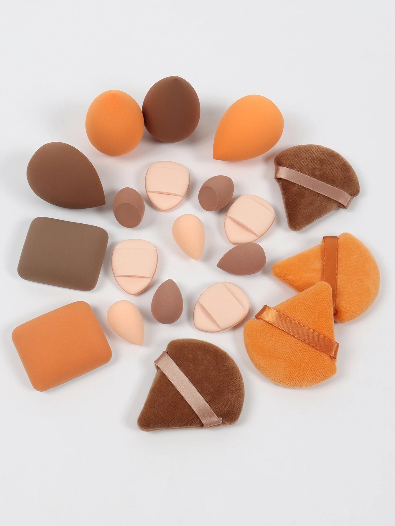 Set 20 Spugnette per Trucco 6cm – Per Crema, Cipria e Correttore, 16 Colori