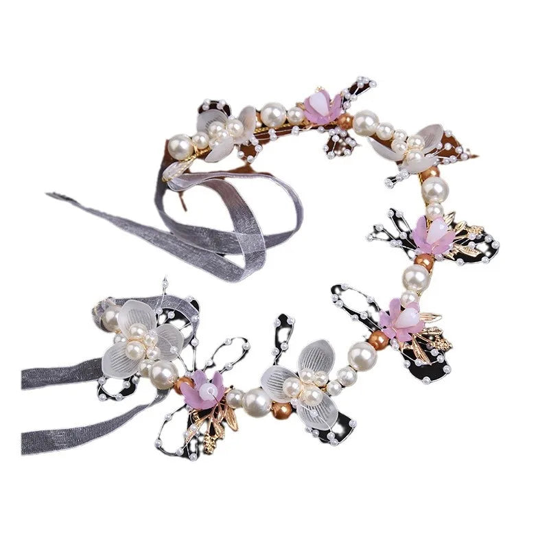 Fascia Floreale con Perle — Bambina e Sposa