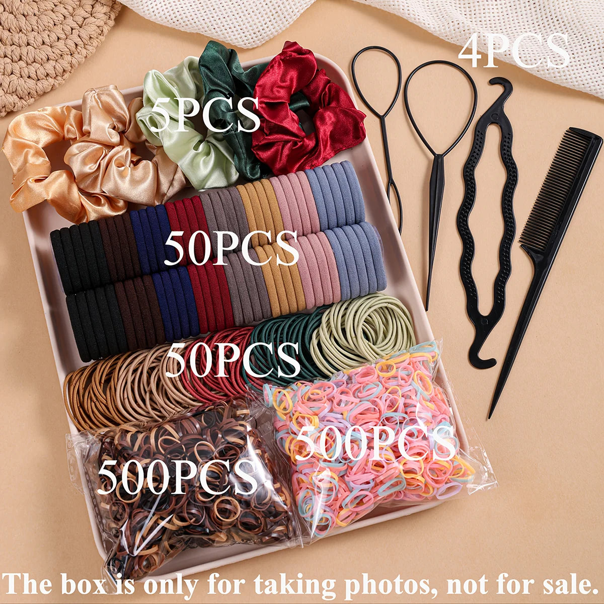 Set Accessori per Capelli — Elastici, Scrunchies e Fasce (1109 pz)