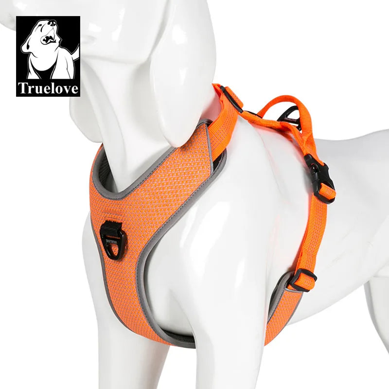 Truelove Pettorina Riflettente per Cani – Gilet Antitraino con Maniglia | XS-XL